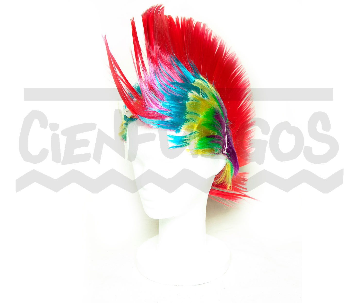 PELUCA PUNK CON LED – Peluca luminosa colores varios.